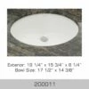 UNDERMOUNT BASIN 19 1/4″x15 3/4″x8 1/4″ ( BOWL SIZE 17-1/2 X 14-3/8”) WHITE