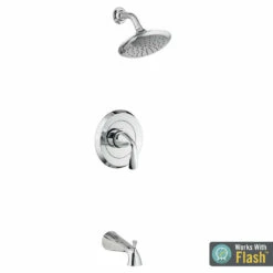 American Standard TU186508.002 – Fluent Tub And Shower Trim Kit With Water-Saving Shower Head And Cartridge